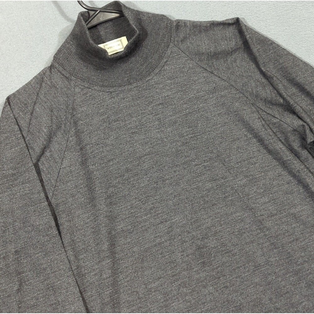 VTG Gianni Versace Sweater Women's 44 Gray Wool Turtleneck Lightweight Italy